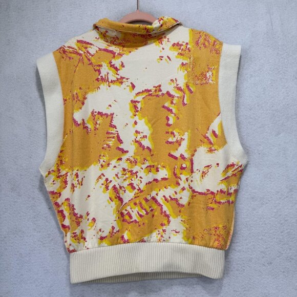 Making The Cut Sweater Vest Womens XS Yellow Pink Winning Look Quarter Zip Knit - Picture 8 of 9